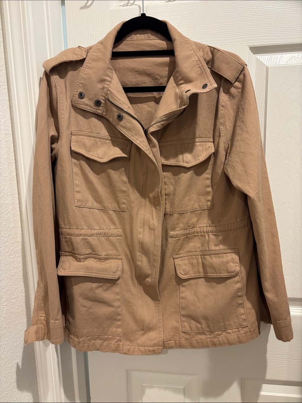 Womens Tan Utility Jacket - Lightweight Field Coat